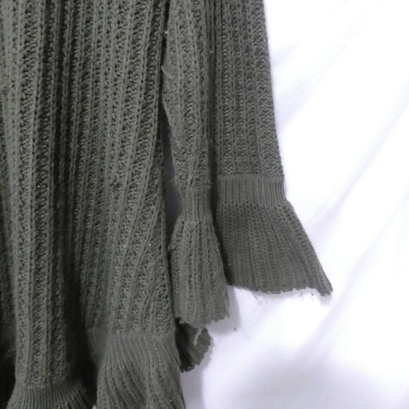 MXM - Cozy Sweater | 2XL | Ruffle Knit Olive Green Cardigan Sweater | Toggle - Picture 13 of 15